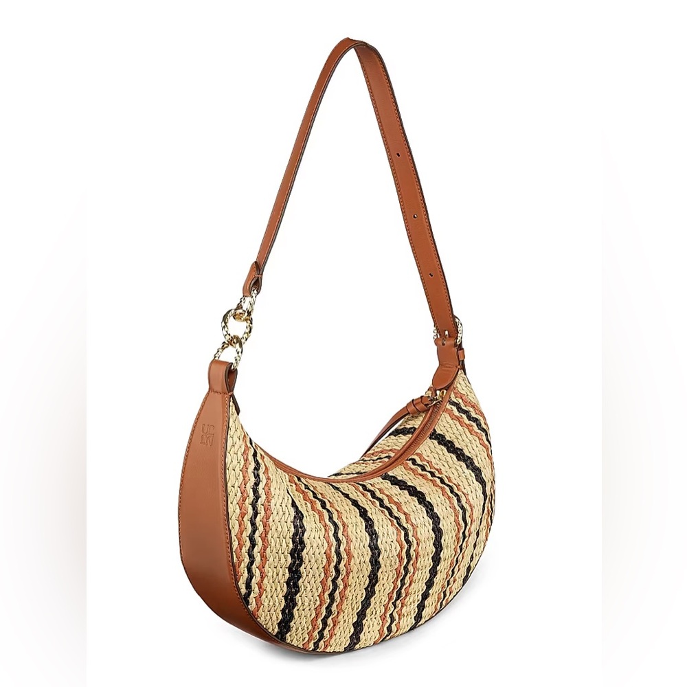 Ulla Johnson Twyla Small Raffia Hobo Bag in Desert Stripe